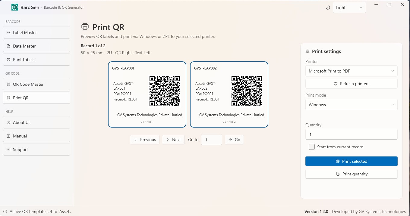 BaroGen – Windows Barcode & QR Label Generator