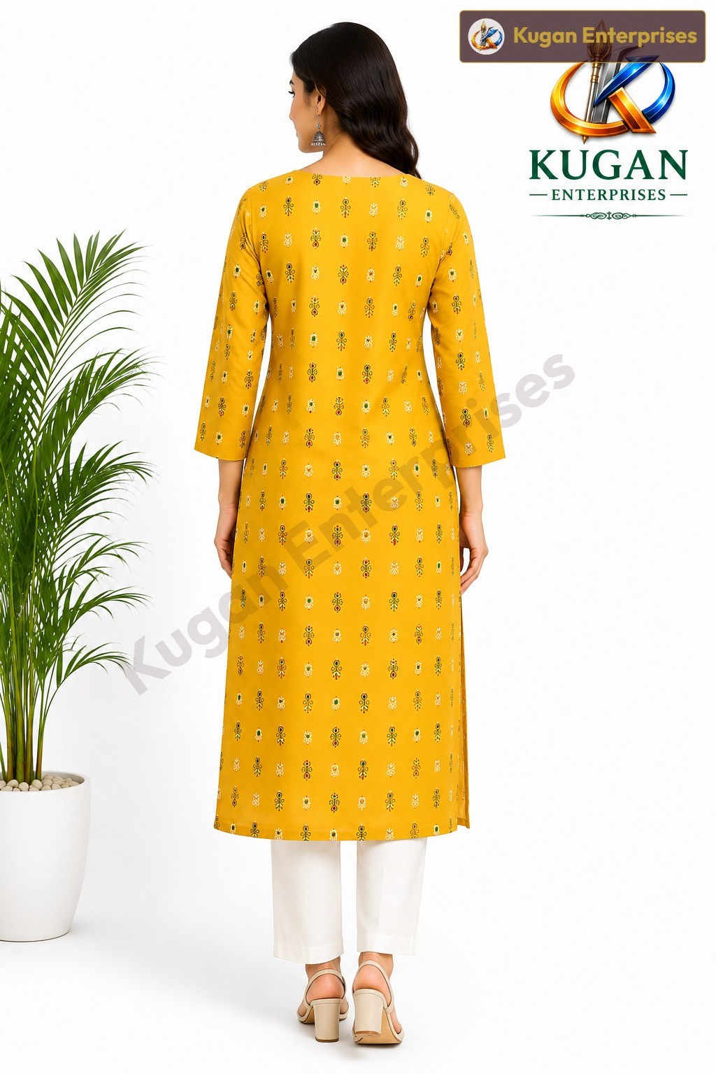 Mustard Yellow Ethnic Printed Kurta